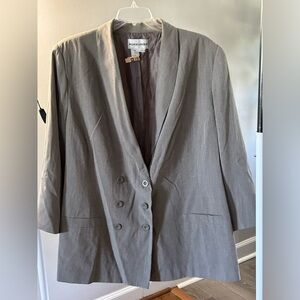 Gray LINED, double breasted pant suit 26W